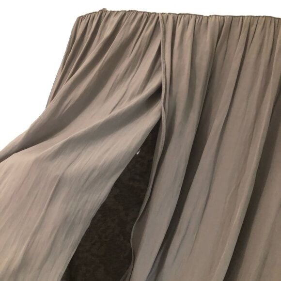 Lola and Sophie Womens Gray Silky Open Tie Back Blouse Top Size Medium - Picture 5 of 7